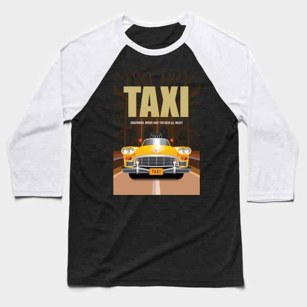 Taxi TV Series Poster Baseball T-Shirt by MoviePosterBoy